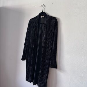 L'AGENCE Black Cardigan with Silver Accents